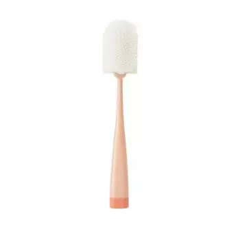 С ручкой Губка для чистки Выдавливаемая щетка для чашки с водой Длинная ручка Кухонные инструменты Щетка для детской бутылочки розовый