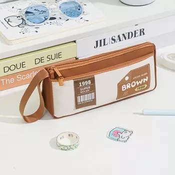 с Ручкой Хранение Сумка для Карандашей Холст Мультяшные Пеналы Школьные Принадлежности