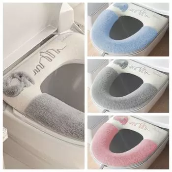 с ручкой коврик для унитаза слон зимний коврик для унитаза подушка для унитаза чехол для унитаза Home розовый