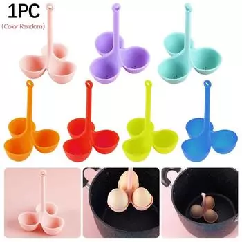 С ручкой Лоток для яиц на пару Гаджеты Яйцеварка Простая в использовании яйцеварка Кухня темно-синий