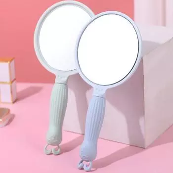 с ручкой зеркало для макияжа, круглое косметическое зеркало, портативное ручное зеркало для макияжа, домашнее синий