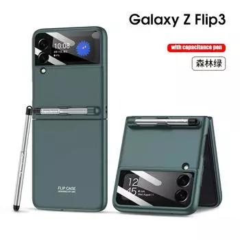 С S Pen жесткий пластиковый чехол для Samsung Galaxy Z Flip 3 5G чехол встроенный защитный экран противоударный чехол для телефона Coque Fundas For Z Flip 3 5G