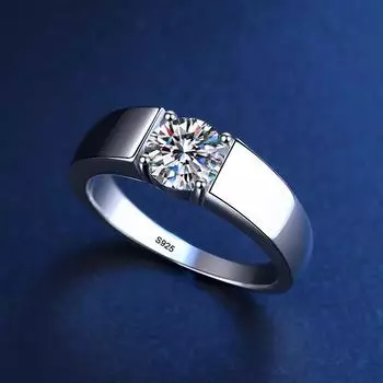 С сертификатом кольцо унисекс из серебра 925 пробы с круглым цирконием и бриллиантом 0,5 карата, обручальное кольцо, обручальное кольцо для влюбленных, ювелирные изделия