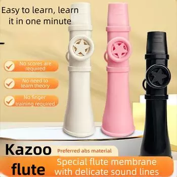 с шнурком Kazoo Flute ABS Музыкальный свисток Игрушка Красочные музыкальные инструменты Мальчики Девочки Подарок синий