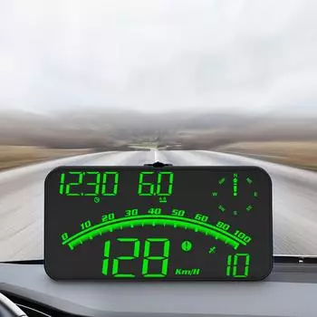 С сигнализацией усталости от вождения при превышении скорости, проекционный дисплей G10, универсальный светодиодный дисплей HUD, проектор на лобовое стекло, одометр, GPS-спидометр зелёный