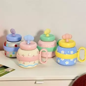 с соломенной мультяшной термос-чашкой из нержавеющей стали, симпатичная чашка для воды, изолированная чашка для ребенка 700ml розовый