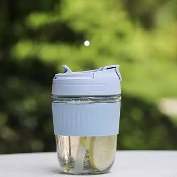 с соломинкой чашка для питья 350/350 мл чашка для чая кофе эстетическая стеклянная бутылка для воды для путешествий на открытом воздухе