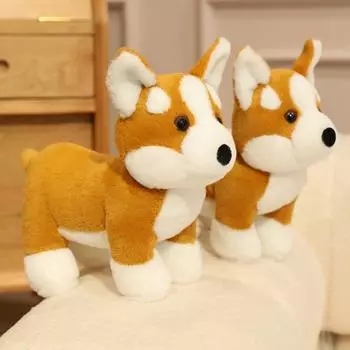 С уникальной формой и креативным дизайном плюшевых игрушек, плюшевые игрушки для щенков корги, 9,8-дюймовая спящая кукла, One Size жёлтый