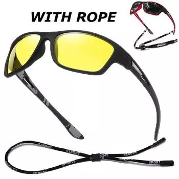 С ВЕРЕВКОЙ модные мужские поляризационные солнцезащитные очки очки для вождения и верховой езды солнцезащитные очки UV400 спортивные солнцезащитные очки на открытом воздухе POLARIZED