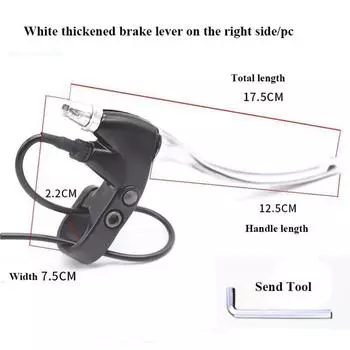 с выключателем питания провода велосипедная ручка BMX сверхлегкие велосипедные тормозные рычаги аксессуары для велосипеда White-Right