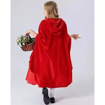 S-XL Детский костюм Красной Шапочки на Хэллоуин, накидка, детский карнавальный костюм для вечеринки 120cm красный
