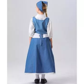 S-XL Хэллоуин детский костюм французской горничной в средневековом стиле, длинное платье для горничной в пасторальном стиле, наряд для родителей и детей 120cm