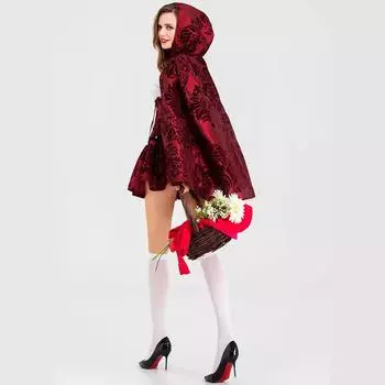 S-XL Хэллоуинский костюм Красной Шапочки с принтом в готическом стиле, средневековый плащ вампира в стиле COS S красный