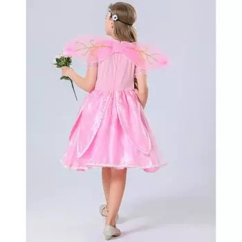 S-XL Костюм розового херувима на Хэллоуин, детские крылья, платье Белоснежки 120cm розовый