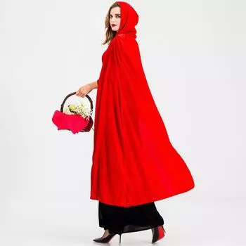 S-XL одежда на Хэллоуин COS волк бабушка вампир Красная Шапочка костюм, королева замка плащ костюм S красный