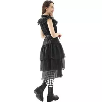 S-XL Среда Газовое платье, костюм для косплея семьи Адамс, панк-стиль, костюм для выступления на Хэллоуин one size fits all