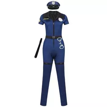 S-XXL Большой размер Сиамский Косплей Полицейский Костюм Хэллоуин Костюм Сексуальная Униформа Вечеринка COS Женская Полицейская Униформа S