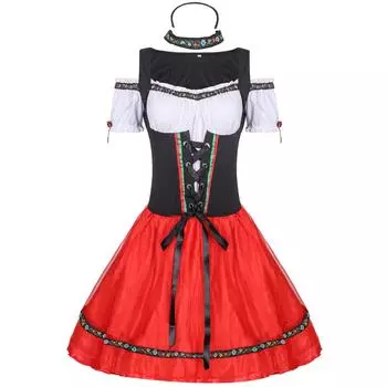 S-XXL Немецкие костюмы для Октоберфеста Сексуальная одежда официантов, костюмы на Хэллоуин Сценические костюмы горничных One size