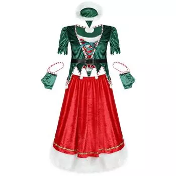 S-XXL разрезная рождественская одежда сексуальная одежда для рождественской елки сценическая рождественская одежда COS униформа рождественская одежда one size fits all