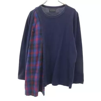 S YTE 08SS made in Japan Check Pattern Long sleeve asymmetry T-shirt Men s Used