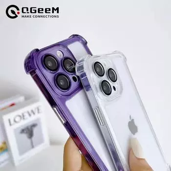 С защитной пленкой для линз, жесткий чехол для задней панели телефона для iPhone 14 13 12 Pro Max, силиконовый бампер, прозрачный For iPhone 12 чёрный