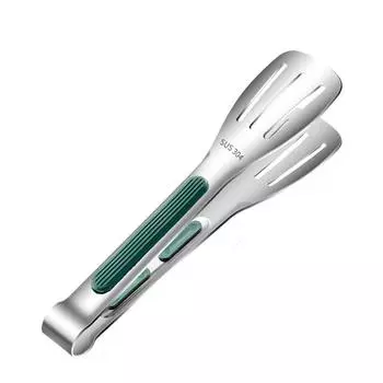 с зеленой нескользящей ручкой кухонные щипцы из нержавеющей стали кухонные гаджеты кухонные щипцы для дома 6.89x1.38Inch