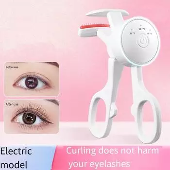 с зубчиками гребня электрические щипцы для завивки ресниц портативные термозажимы для ресниц дома и путешествий белый