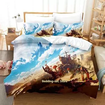 Sabikui Bisco Bedding Set Single Twin Full Queen King Size Bed Set Adult Kid Bedroom Duvetcover Sets Print Anime Bed Sheet Set EU Single 135x200cm