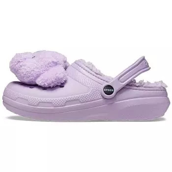 Сабо Crocs Classic Lined Clog Lazy Oaf Three Eyed Teddy Unisex Кроссовки Фиолетовый Мульти 207697-90H 37-38