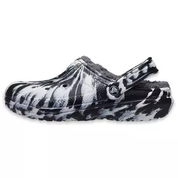 Сабо Crocs Classic Lined Marbled - Бело-черные кроссовки унисекс 207180-103 37-38