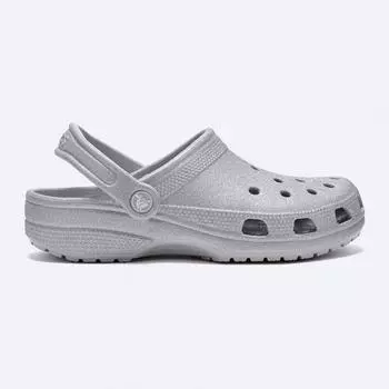 Сабо CROCS Classic с блестками, серебро 205942 0IC