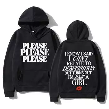 Sabrina Carpenter Please Please Please Hoodie Мужчины Женщины Высокое качество Модный трендовый свитшот Уличный стиль Y2K Толстовки Топы XS