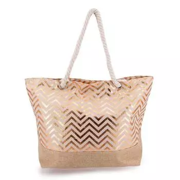 Пляжная сумка с атласным геометрическим узором GERARD PASQUIER Grand золотой