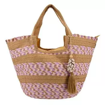 Sac de plage tress beige et violet Femme DEELUXE 74 Grand фиолетовый