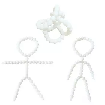 sac taske Мягкая игрушка Скелет Подвижные части Игрушка Скелет ручной работы Набор из (15см 3) белый