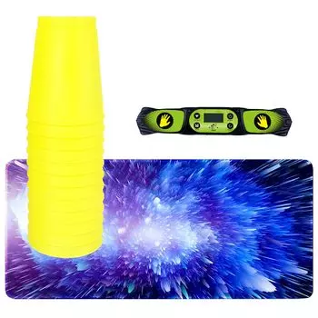 sac taske sports stacking cups & mat набор из 12 шт. (с таймером, желтый)