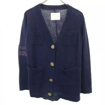 Sacai made in Japan Long sleeve V neck knit cardigan 2 Navy Women Used