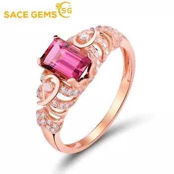 SACE GEMS Белое медное регулируемое кольцо с отверстием, женственное полое кольцо из розового золота с инкрустацией драгоценными камнями цвета циркона open красный