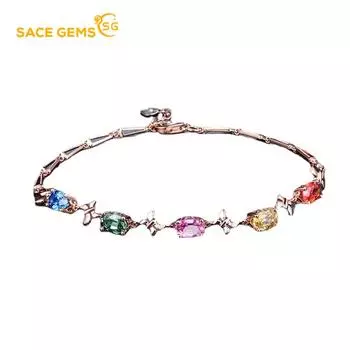SACE GEMS циркон браслет ювелирные изделия геометрические бусины цепочки браслеты модный тонкий свадебный подарок для подруги женщин разноцветный