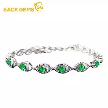 SACE GEMS циркон браслет ювелирные изделия геометрические бусины цепочки браслеты модный тонкий свадебный подарок для подруги женщин зелёный