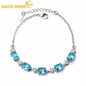 SACE GEMS циркон браслет ювелирные изделия геометрические бусины цепочки браслеты модный тонкий свадебный подарок для подруги женщин синий