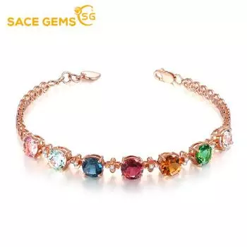 SACE GEMS циркон браслет ювелирные изделия геометрические бусины цепочки браслеты модный тонкий свадебный подарок для подруги женщин разноцветный