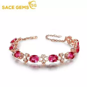 SACE GEMS Цирконовый браслет из розового золота женские ювелирные изделия свадебный подарок для вечеринки розовый