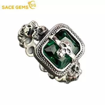 SACE GEMS классическое кольцо из медного сплава с цирконом женские украшения Open зелёный