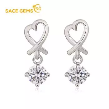 SACE GEMS, длинные серьги с инкрустацией цирконом в форме сердца, женские серьги, индивидуальные простые модные украшения белый