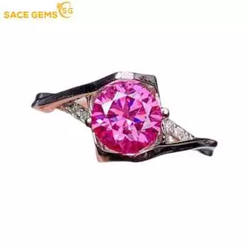SACE GEMS GRA сертифицированное кольцо D цвета 1 карат с муассанитом из стерлингового серебра 925 пробы с покрытием из белого золота 18 карат кольца для женщин изящные ювелирные изделия 5 розовый