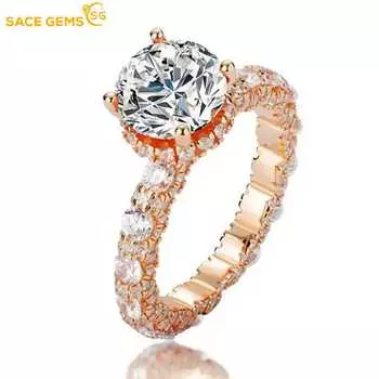 SACE GEMS GRA Сертифицированное кольцо с муассанитом 1 карат VVS1 Lab Diamond Solitaire Ring для женщин Обручальное кольцо с обещанием ювелирных изделий 5 белый