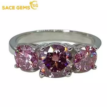 SACE GEMS GRA Сертифицированное кольцо с муассанитом 2 карата VVS1 Lab Diamond Solitaire Кольцо для женщин Обручальное кольцо с обещанием ювелирных изделий 5 белый