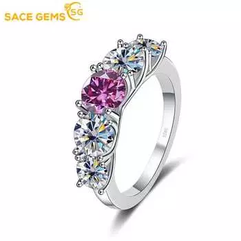SACE GEMS GRA сертифицированное кольцо с муассанитом 3,6 карата VVS1 Lab Diamond Solitaire Кольцо для женщин Обручальное кольцо с обещанием ювелирных изделий 5 белый