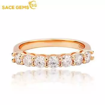 SACE GEMS GRA сертифицированное кольцо с муассанитом 0,7 карата VVS1 Lab Diamond Solitaire Кольцо для женщин Обручальное кольцо с обещанием ювелирных изделий 5 белый